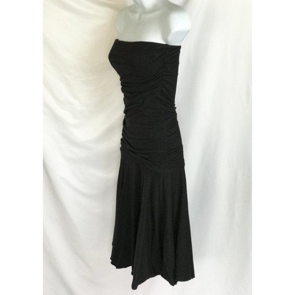 Anthropologie Velvet Sheath Little Black Dress Strapless - Picture 3 of 10